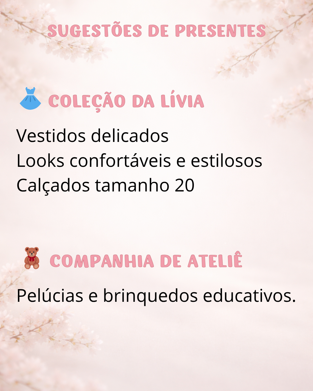 Sugestões de presente